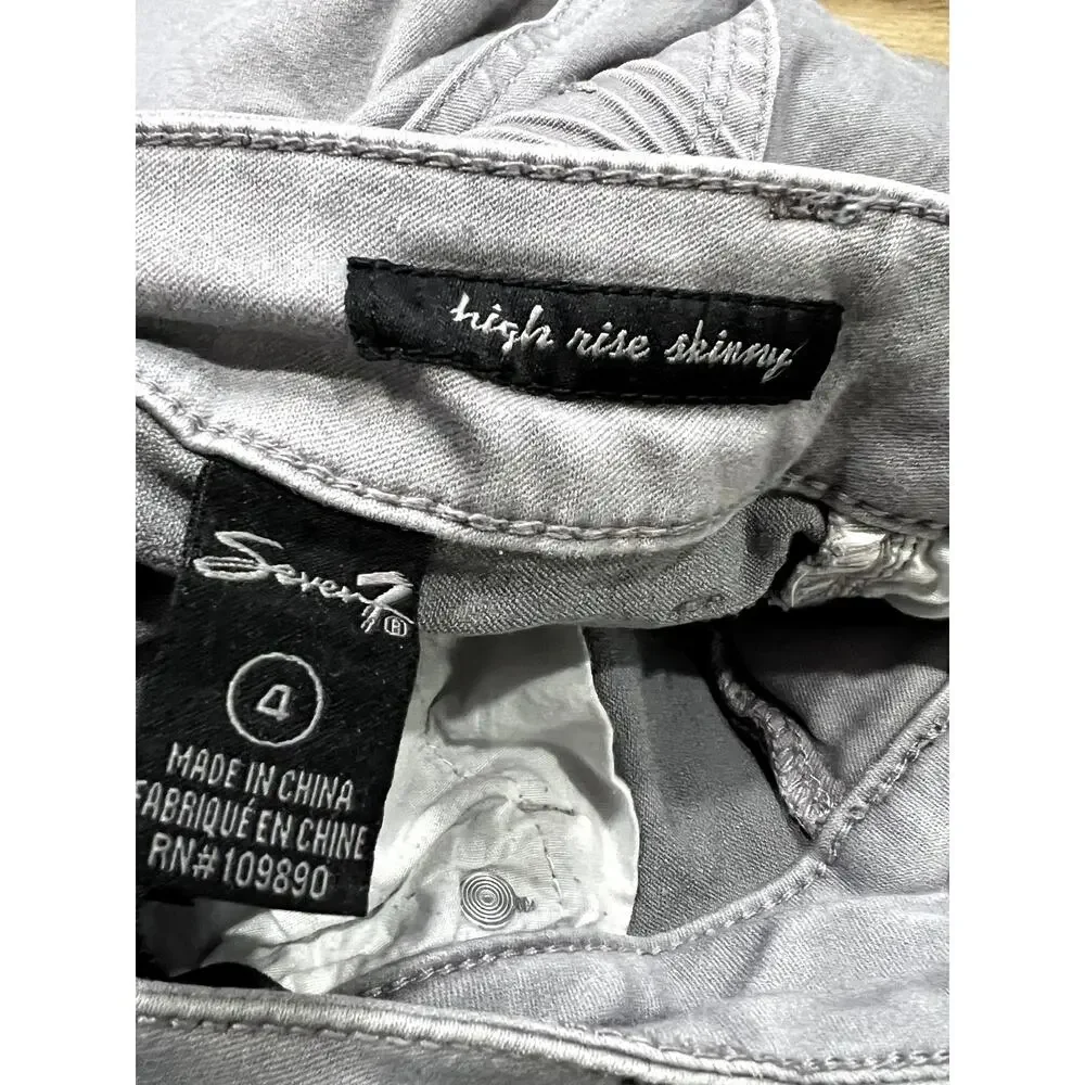 Seven7 High Rise Skinny Jeans Gray Women's Size 4 (A77)